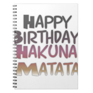 Vibrany Happy Birthday Hakuna Matata Design Notizblock