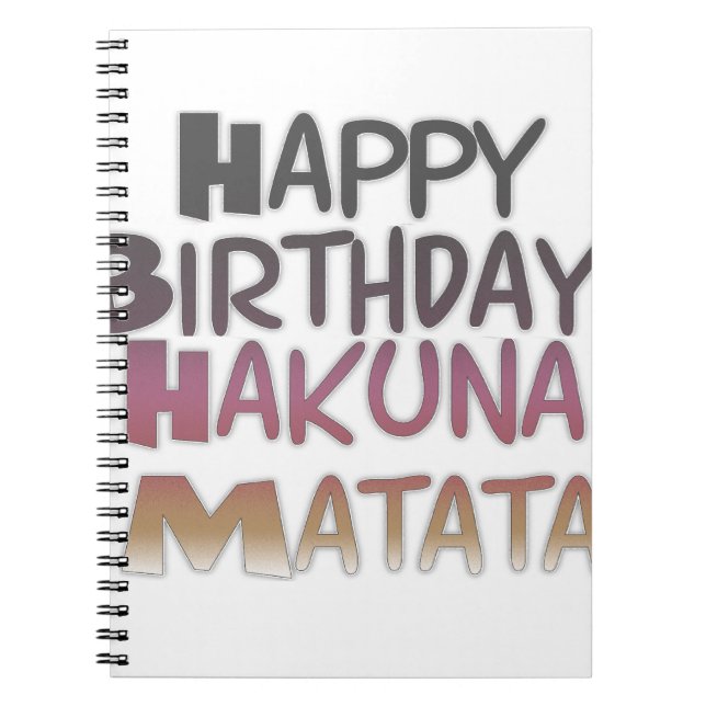 Vibrany Happy Birthday Hakuna Matata Design Notizblock (Vorderseite)