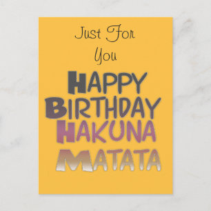Vibrany Happy Birthday Hakuna Matata Design Postkarte