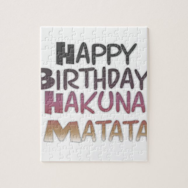 Vibrany Happy Birthday Hakuna Matata Design Puzzle (Vertikal)