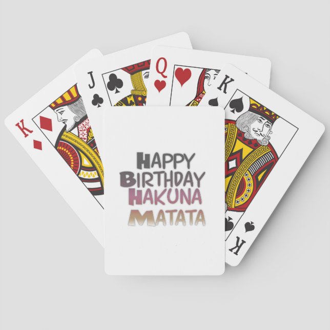 Vibrany Happy Birthday Hakuna Matata Design Spielkarten (Rückseite)