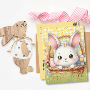 Vibrany Happy Oaster in Gelb Hintergrund Postkarte