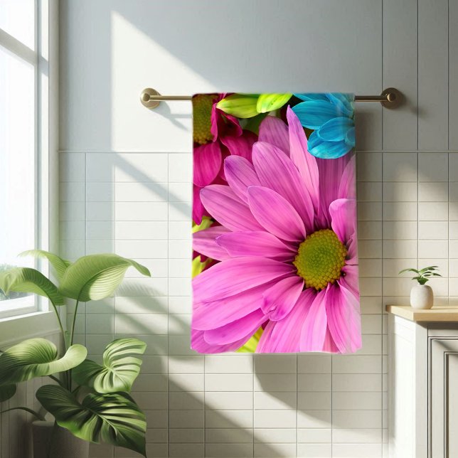 Vibrany Multicolored Daisy Floral Badehandtuch (Von Creator hochgeladen)