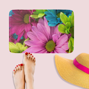 Vibrany Multicolored Daisy Floral Badematte