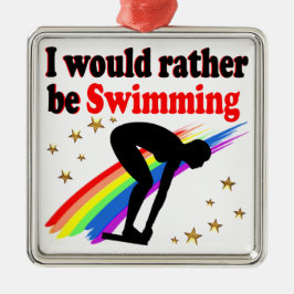 VIBRANZ UND FARBE ICH WÜRDE eher SCHWIMMEN Silbernes Ornament