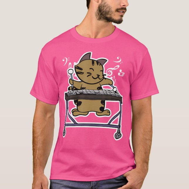 Vibraphone Playing Kitty Cat Jazz Cat Marimba T-Shirt (Vorderseite)
