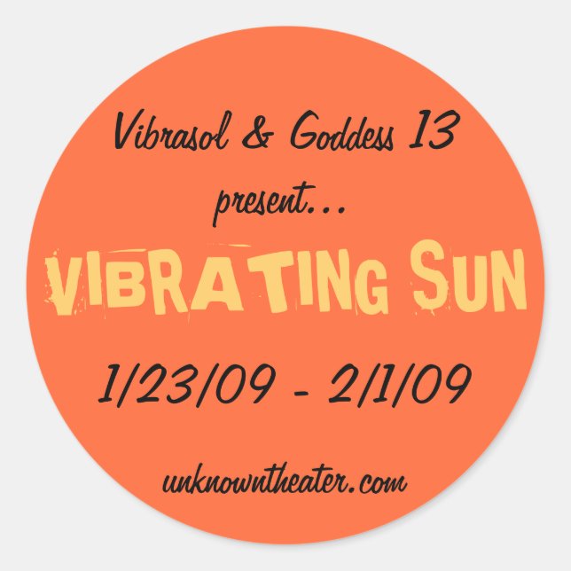 Vibrasol 1/23/09 - 2/1/09 runder aufkleber (Vorderseite)