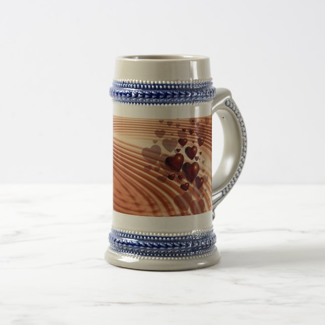 Vibrating Hearts 22 oz Stein Bierglas (VorderseiteRechts)