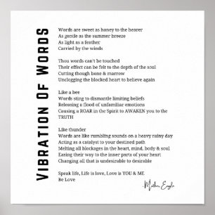 Vibration von Wörtern, die Gedicht-Wand-Kunst erwe Poster