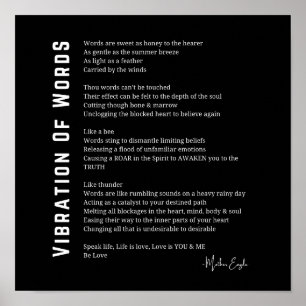 Vibration von Wörtern, die Gedicht-Wand-Kunst erwe Poster