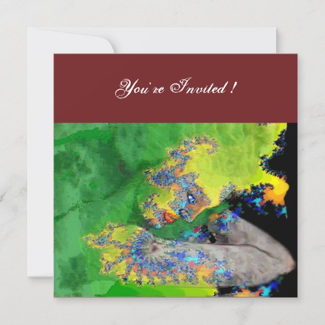 VIBRATIONEN VON MATERIALIEN , grün-gelb-rot Einladung (Vorderseite)