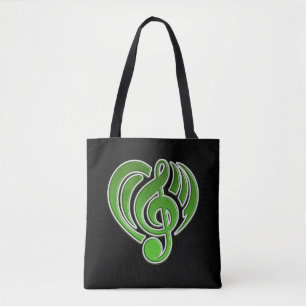 Vibrations Musical Liebe Green Heart Musiknote DJ