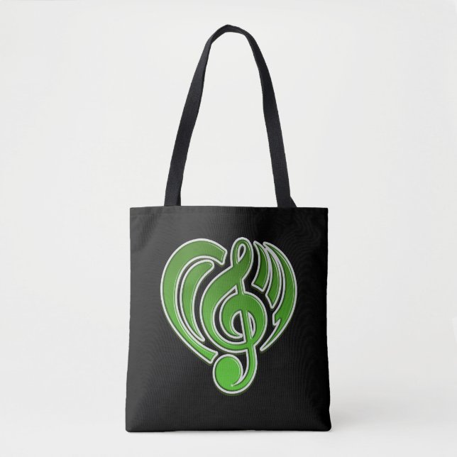 Vibrations Musical Liebe Green Heart Musiknote DJ (Vorderseite)