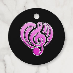 Vibrations Musical Love Pinkes Herz Musiknote DJ Geschenkanhänger