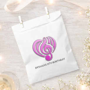 Vibrations Musical Love Pinkes Herz Musiknote DJ Geschenktütchen