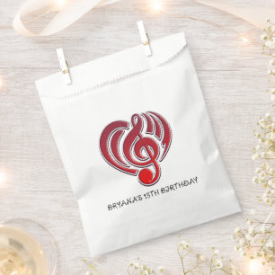 Vibrations Musicalische Liebe Rotes Herz Noten DJ Geschenktütchen