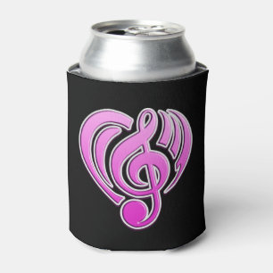 Vibrations Musikalische Liebe Rosa Herz Musiknote  Dosenkühler