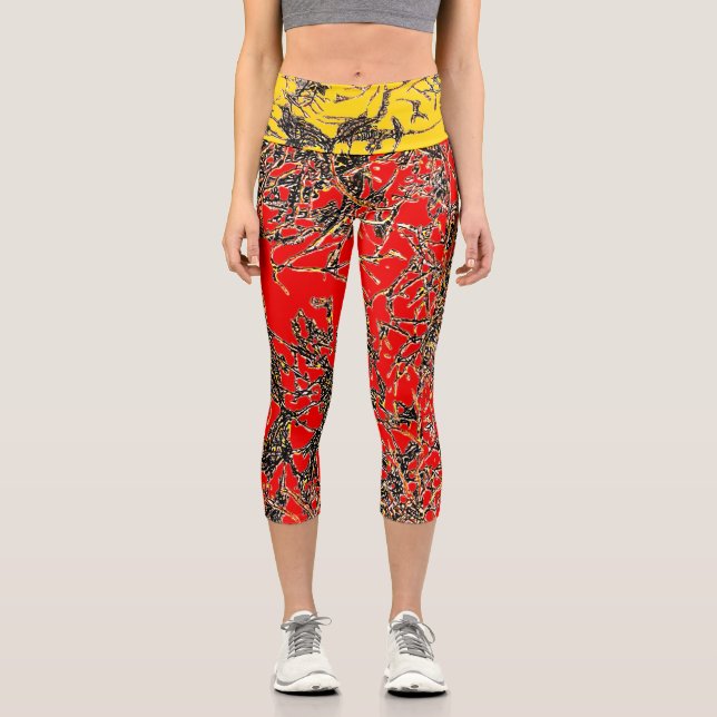 VIBRATIÖSE Capris in RED/GOLD (Vorderseite)