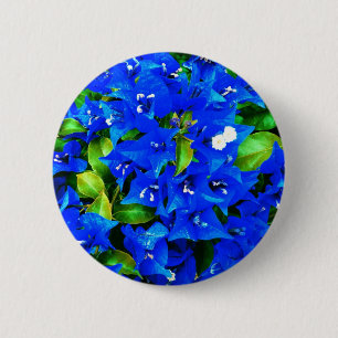 Vibrierende blaue Bouganvilla-Blumen Button