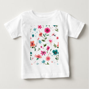 Vibrierende Blumenmuster Art Baby T-shirt