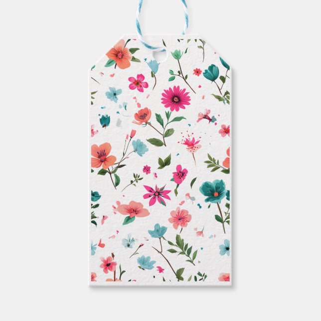Vibrierende Blumenmuster Art Geschenkanhänger (Vorderseite)