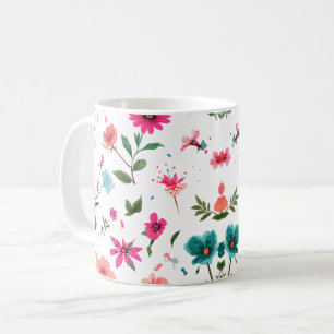Vibrierende Blumenmuster Art Kaffeetasse