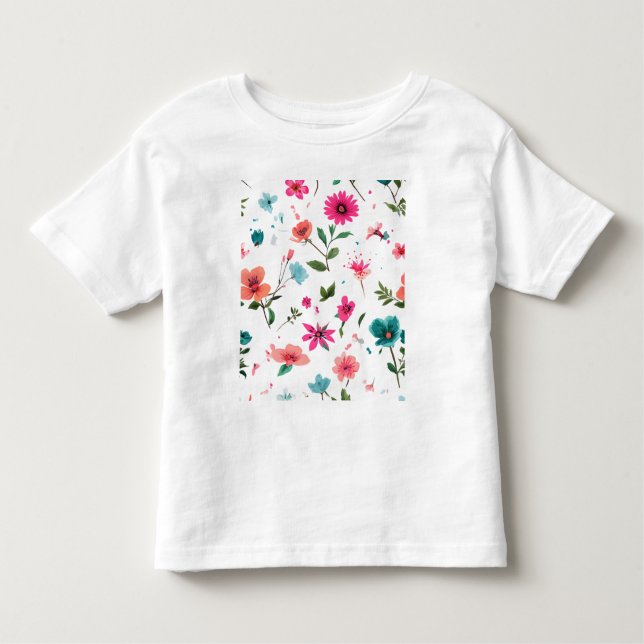 Vibrierende Blumenmuster Art Kleinkind T-shirt (Vorderseite)