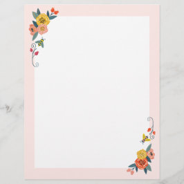 Vibrierende BlumenWildblumen u. Briefbogen