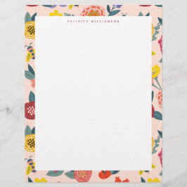 Vibrierende BlumenWildblumen u. Briefbogen