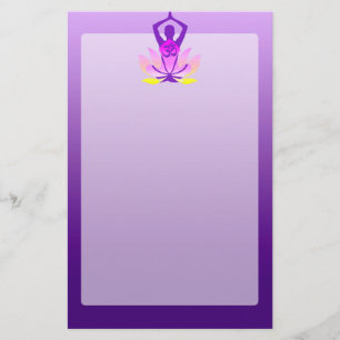 Vibrierende Farbom-Lotos-Yoga-Pose Briefpapier
