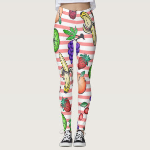 Vibrierende Fruchtcocktail-Illustrationen auf Leggings