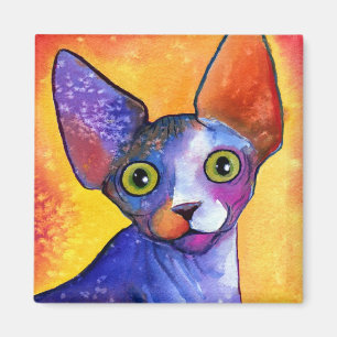 Vibrierende Malerei sphynx Katze 3 Magnet
