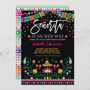 Vibrierende mexikanische Babyparty Senorita-Fiesta Einladung