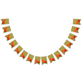 Vibrierende Mohnblumen auf einem Mohnblumengebiet Wimpelkette