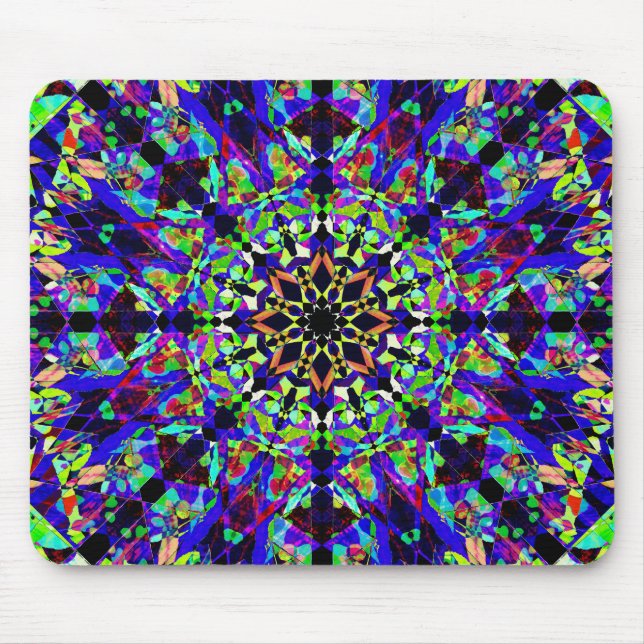 Vibrierende Mosaik-Mandala Mousepad (Vorne)