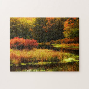 Vibrierende Poconos Herbst-Szene Puzzle