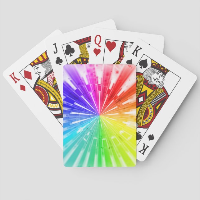 Vibrierende Regenbogenexplosion Spielkarten (Rückseite)