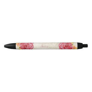 Vibrierende Rose, Land mit Blumen Kugelschreiber