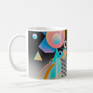 Vibrierende und skurrile abstrakte Kunstwerke, geo Kaffeetasse