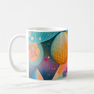 Vibrierende und skurrile abstrakte Kunstwerke, geo Kaffeetasse