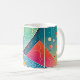 Vibrierende und skurrile abstrakte Kunstwerke, geo Kaffeetasse