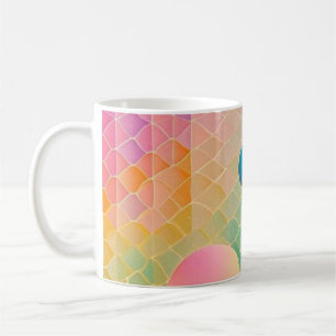 Vibrierende und skurrile abstrakte Kunstwerke, geo Kaffeetasse