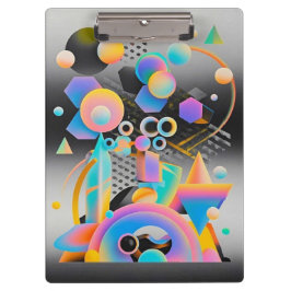 Vibrierende und skurrile abstrakte Kunstwerke, geo Klemmbrett