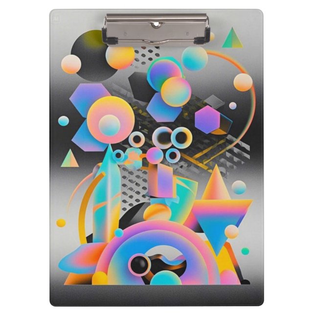 Vibrierende und skurrile abstrakte Kunstwerke, geo Klemmbrett (Vorderseite)