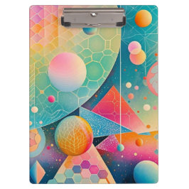 Vibrierende und skurrile abstrakte Kunstwerke, geo Klemmbrett