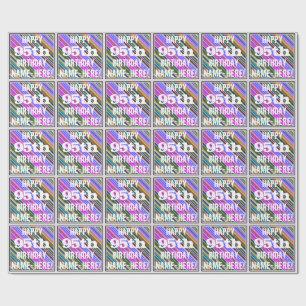 Vibrierender, bunter 95. Geburtstag + Geschenkpapier