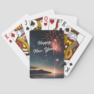 Vibrierender Feuerwerk Night Sky New Year Poker Spielkarten