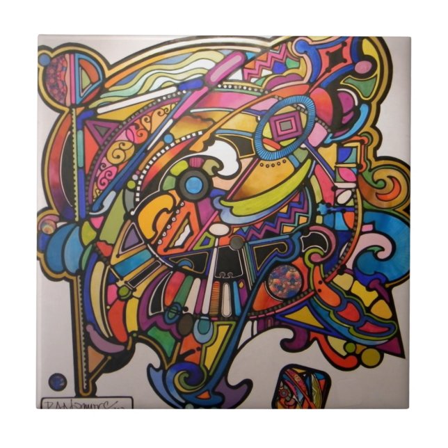 vibrierender grafischer Entwurf des wilden Fliese (Vorderseite)