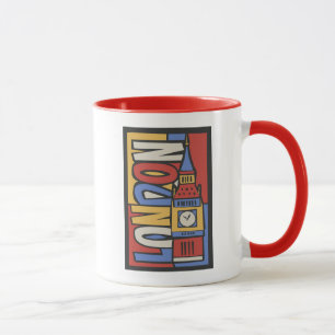 Vibrierender Handrawn Entwurf Londons, England   Tasse