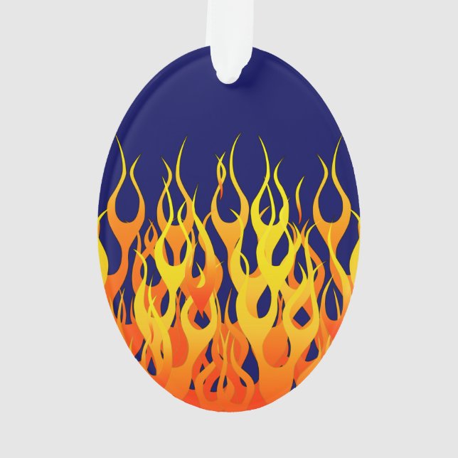 Vibrierender Klassiker, der Flammen auf Ornament (Rückseite)